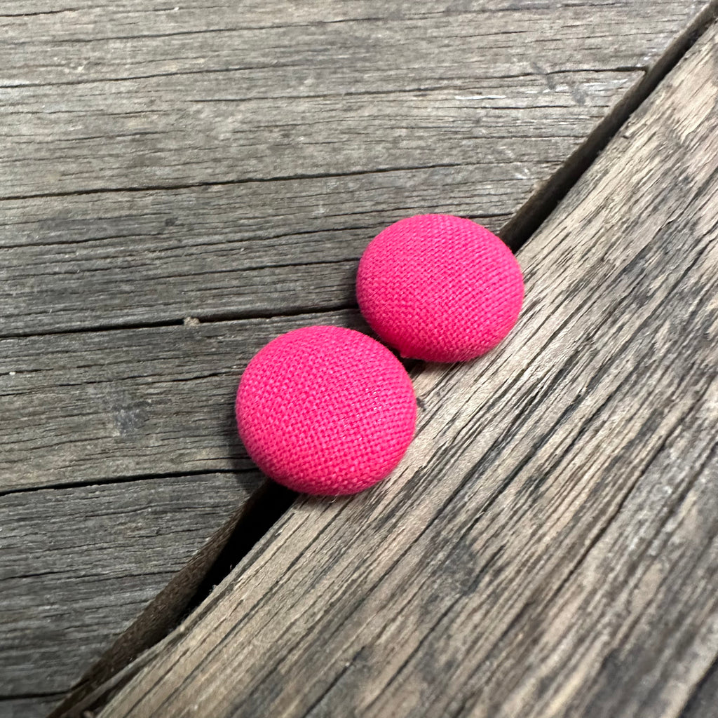 Pink Fabric Earrings
