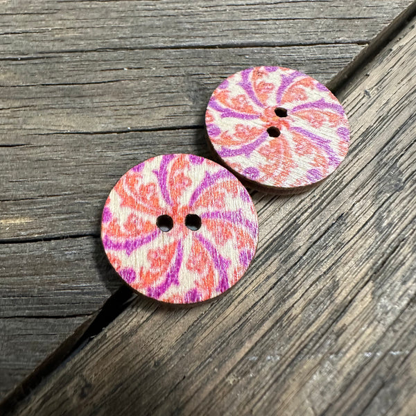 Assorted Timber Mandala Stud Earrings