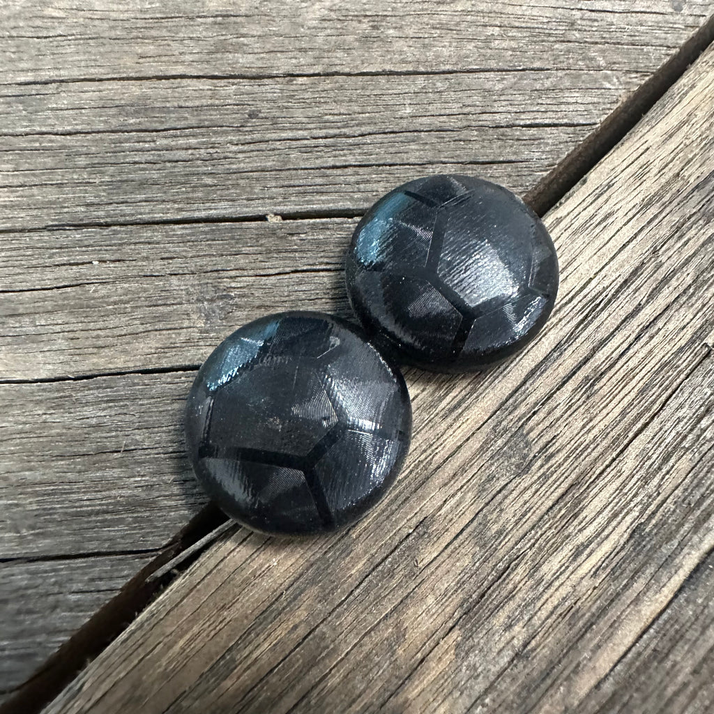 Black Geometric Fabric Earrings