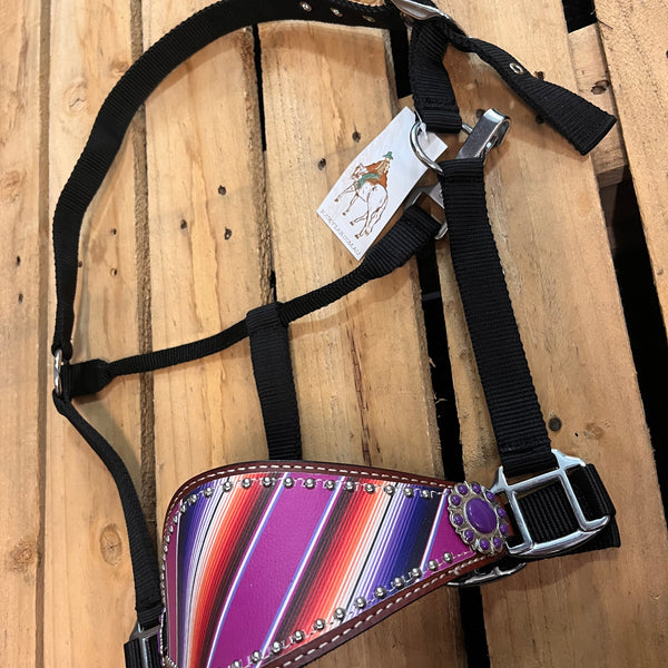 Nylon Bronc Halter With Print Nose Accents