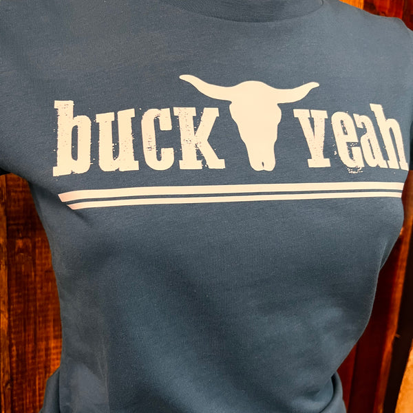 "Buck Yeah" Brand Tee - Teal & White