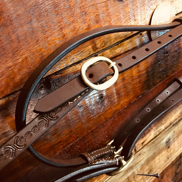 CowCreek Oiled Barbed Wire Bridle