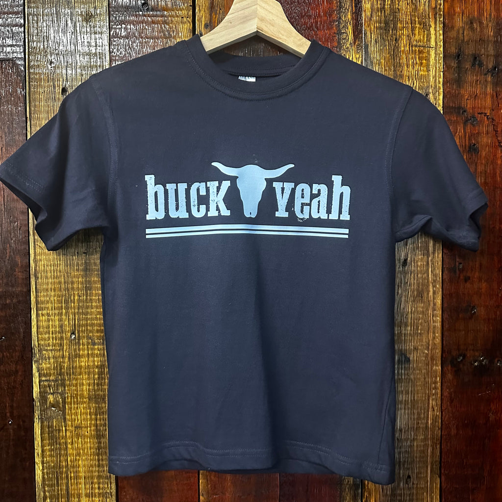 Youth "Buck Yeah" Tee -Navy