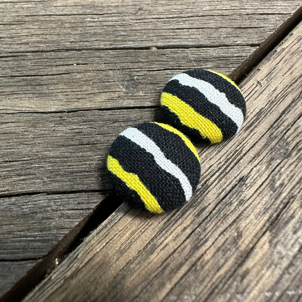 Black & Yellow Fabric Earrings