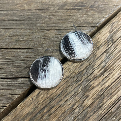 Black & White Cowhide Earrings