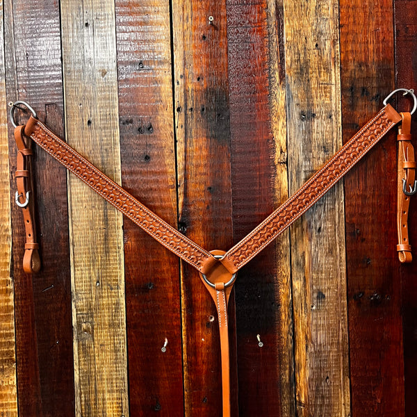 Leather Scalloped Tooled Breastplate