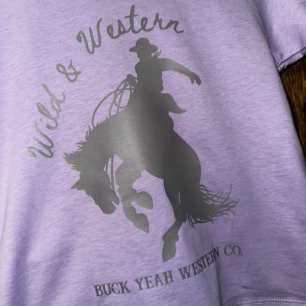 Youth Wild & Western Tee - Lavender