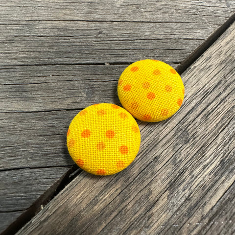 Yellow Spot Fabric Earrings