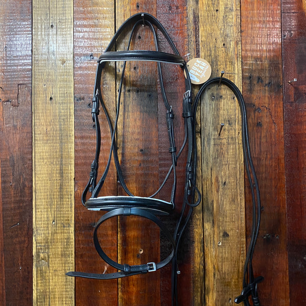Black And White English Snaffle Bridle