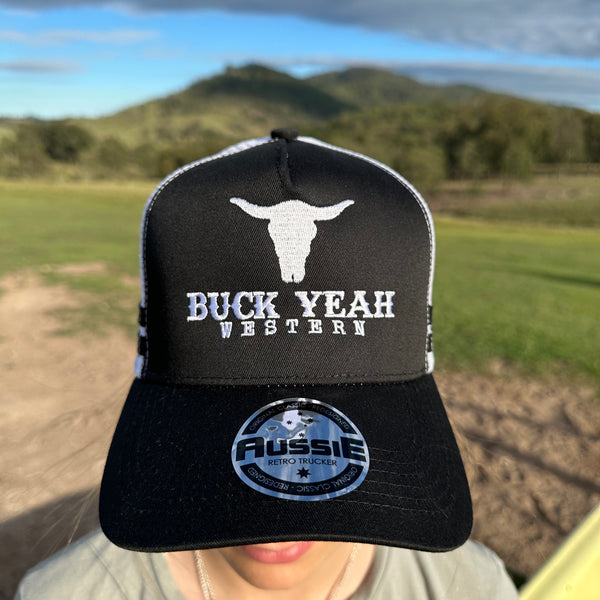 "Buck Yeah" Branded Cap - Black & White