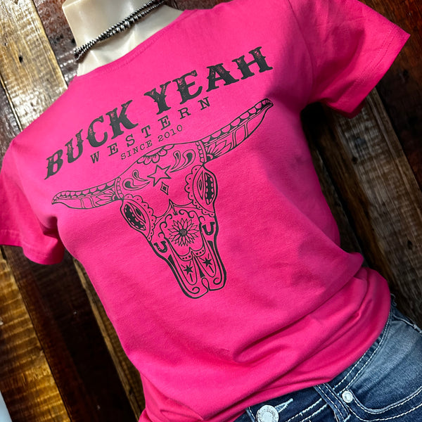 BY Branded Long Horn Tee - HOT PINK