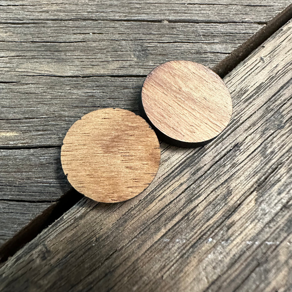 18mm Timber Button Earrings