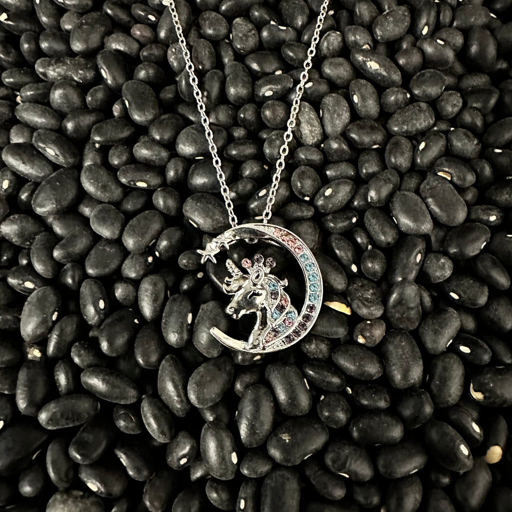 Moon & Unicorn Pendant Necklace