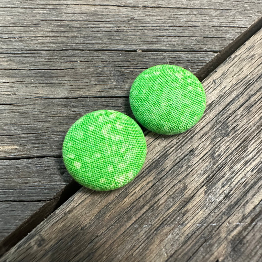 Green Wash Fabric Earrings