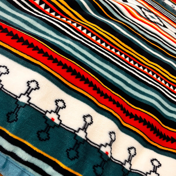 Navajo Aztec Print Fleece Lined Blanket