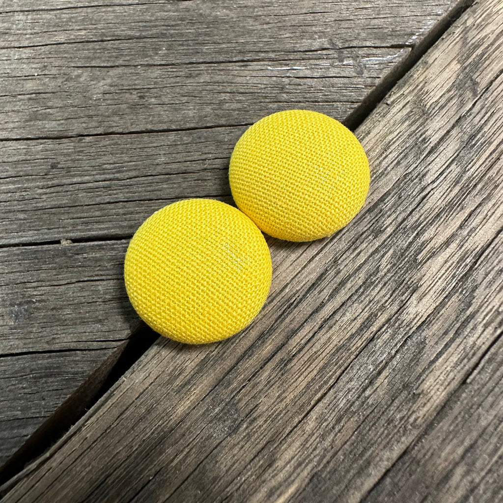 Yellow Fabric Earrings