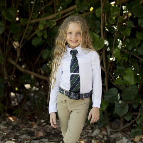 HH Equestrian Kids White Long sleeve show shirt