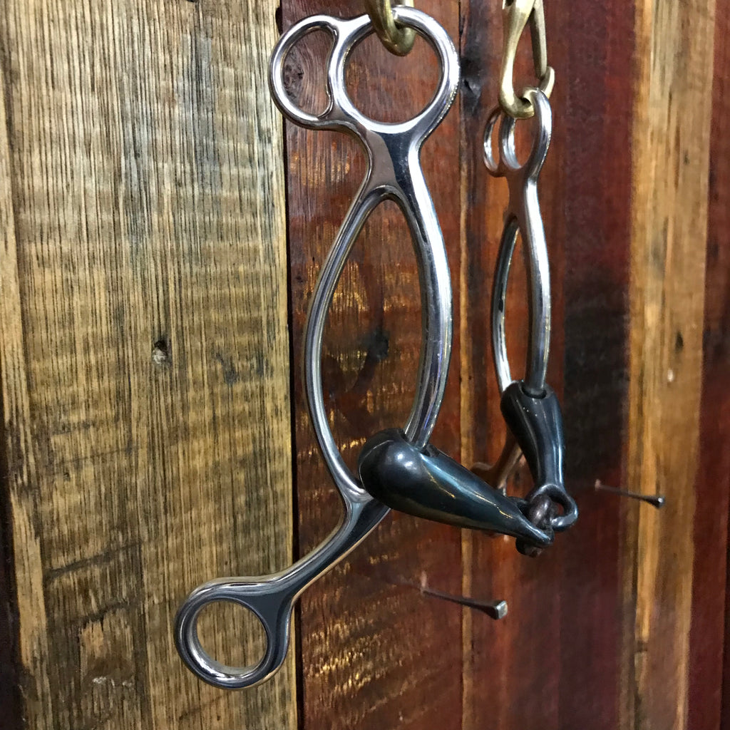 Black Steel Sliding Gag Bit W Broken Mouth