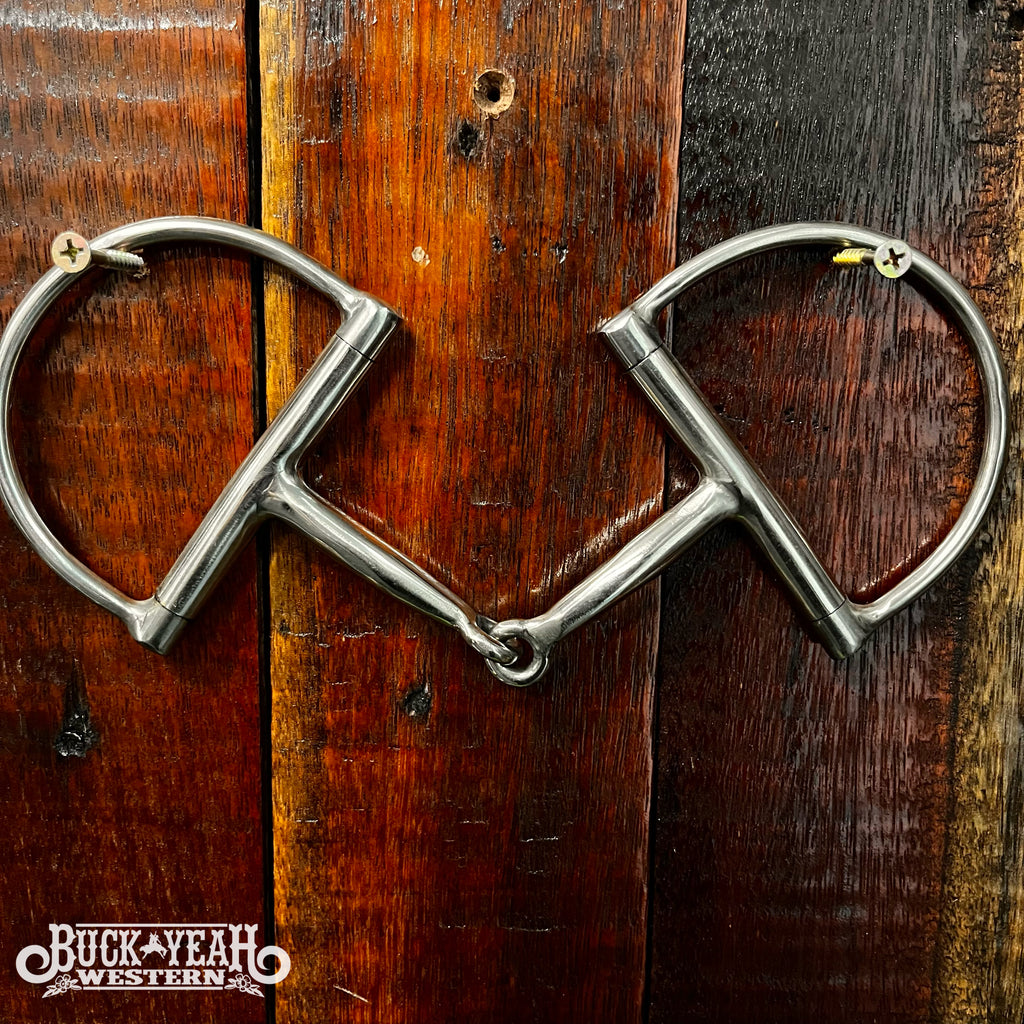 Stainless steel D-ring bit with 5" snaffle mouth
