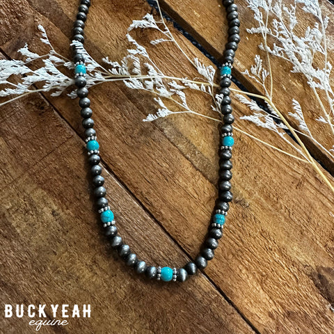 Turquoise, Silver & Navajo Beaded Choker