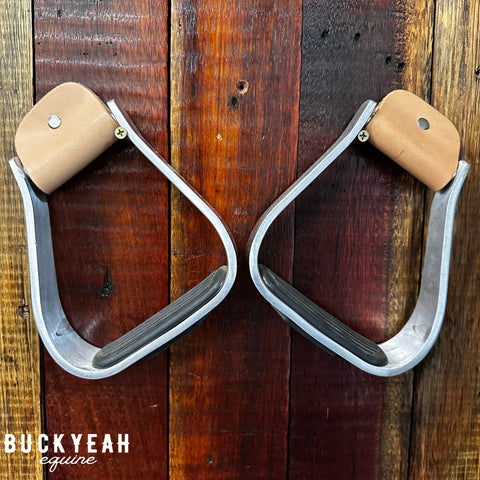 Angled Off Set Aluminum Stirrups with Removable Rubber Tread