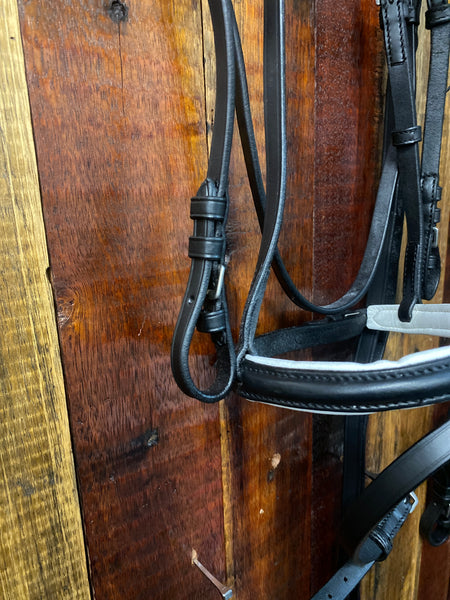 Black And White English Snaffle Bridle