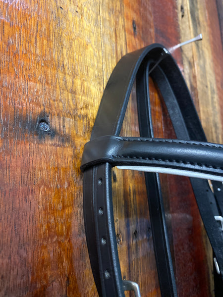Black And White English Snaffle Bridle