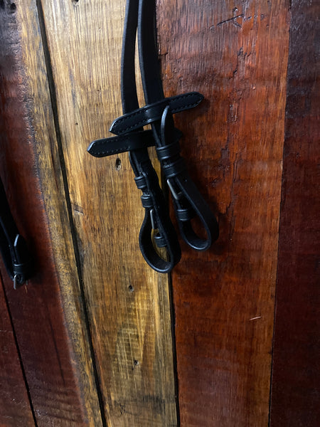 Black And White English Snaffle Bridle