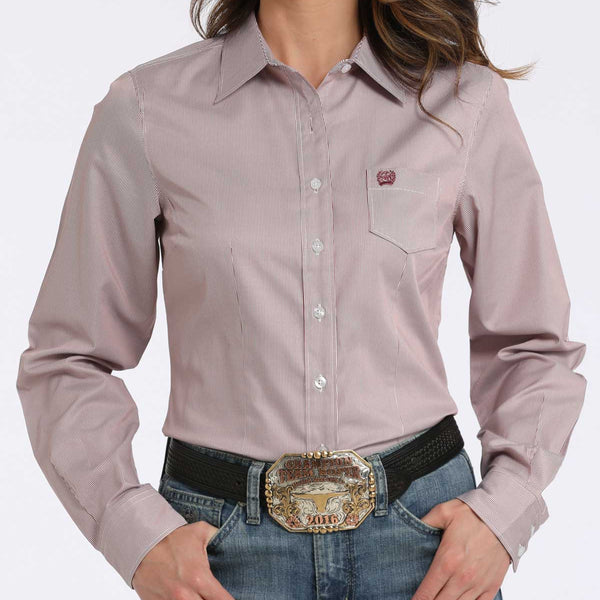 CINCH Ladies Button-Down Shirt - Pink TENCEL