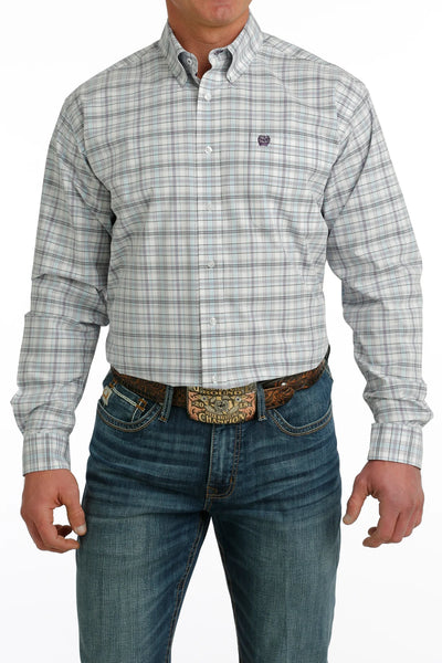 Cinch Men's Cotton Long Sleeve - Mauve Plaid