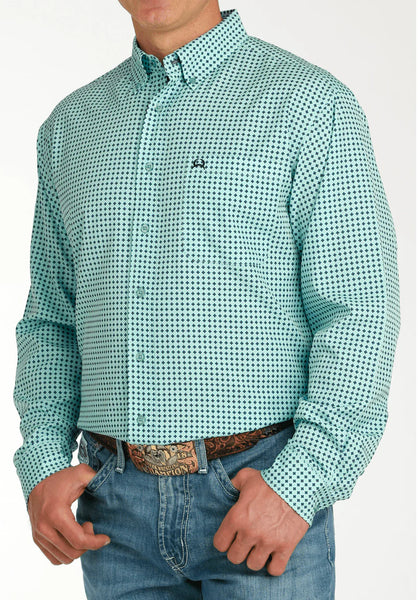 Cinch Men's ArenaFlex Long Sleeve - Turquoise Geo Print