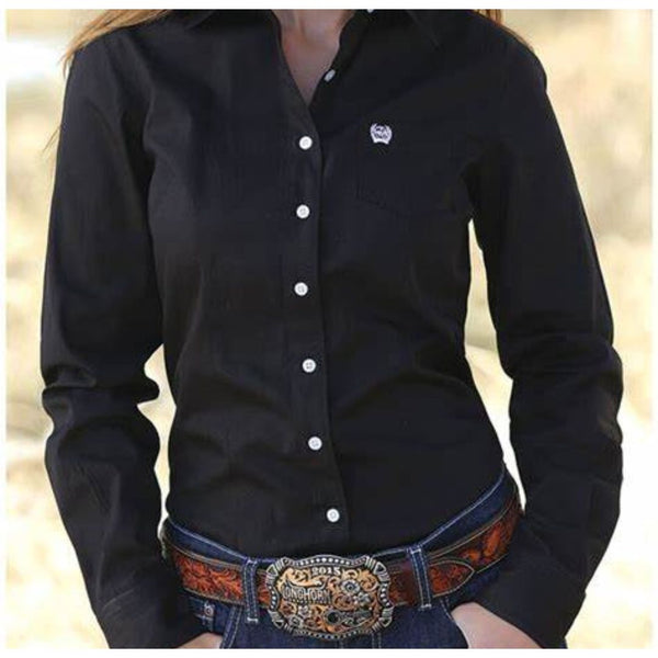 CINCH Ladies Button-Down Shirt -  Black