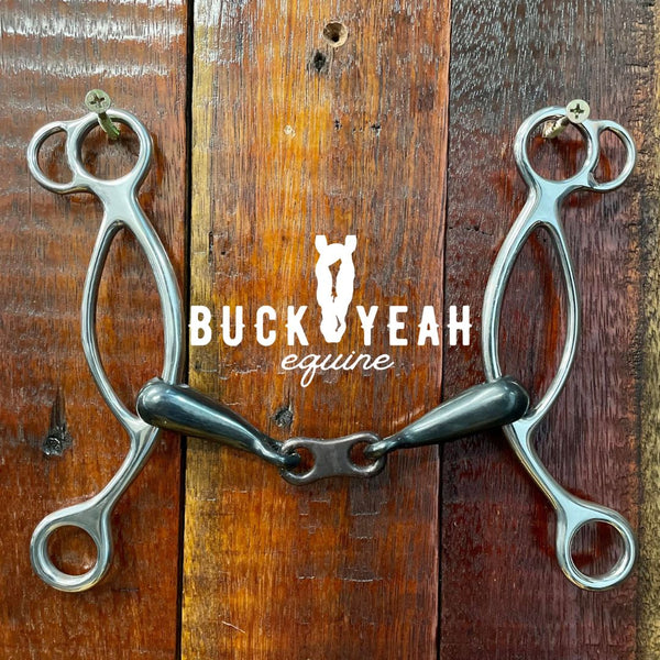 Black Steel Sliding Gag Bit W Broken Mouth