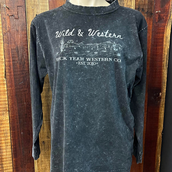 Men's 'Wild & Western' Long Sleeve - Stonewash