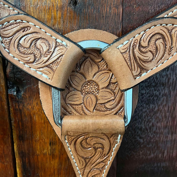 Medium Leather Floral Tooled Tack Set