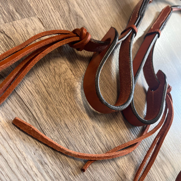 8ft Round Roping Reins with Leather Loop Ends