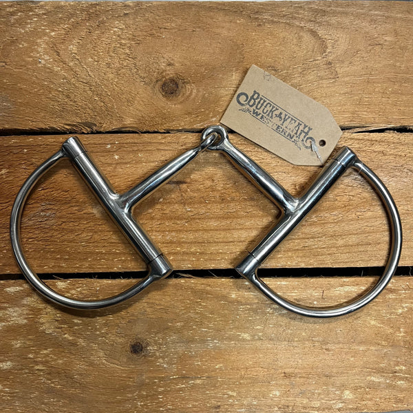 Stainless steel D-ring bit with 5" snaffle mouth