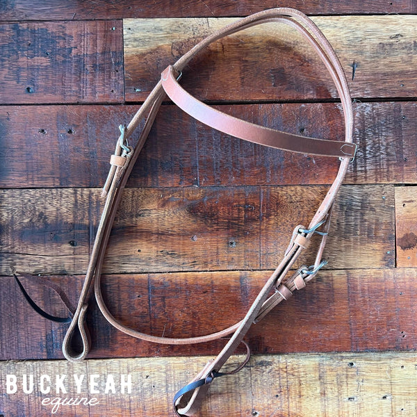 Leather Browband Bridle with Texas Ties