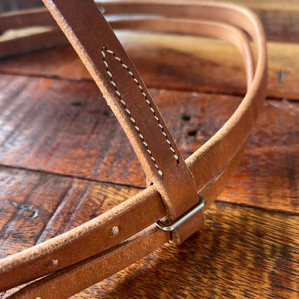 Leather Browband Bridle with Texas Ties