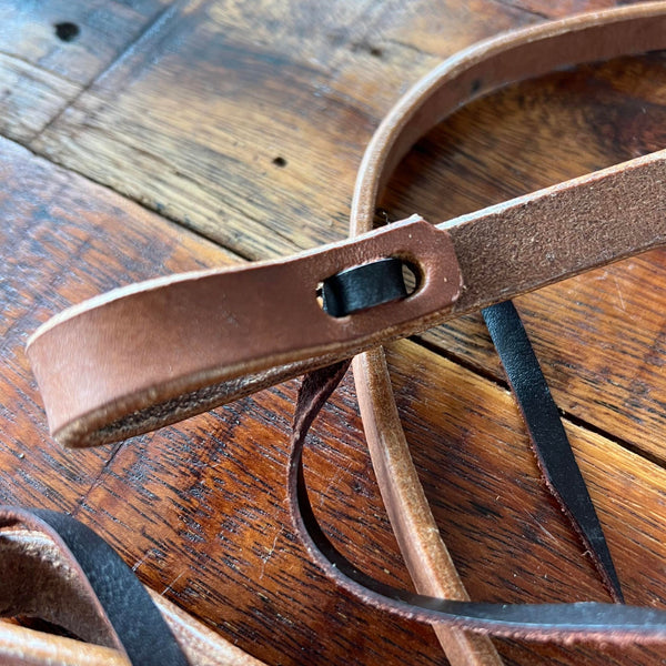 Leather Browband Bridle with Texas Ties