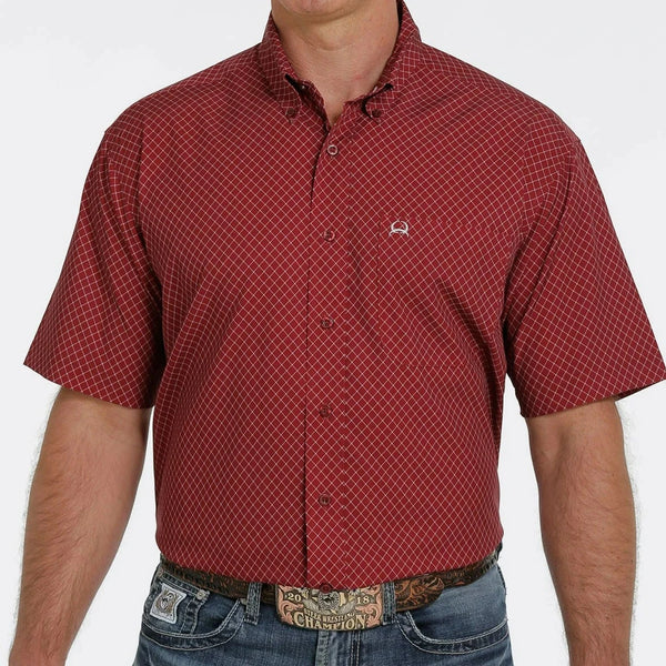 Cinch Mens ARENAFLEX Short Sleeve - Burgundy