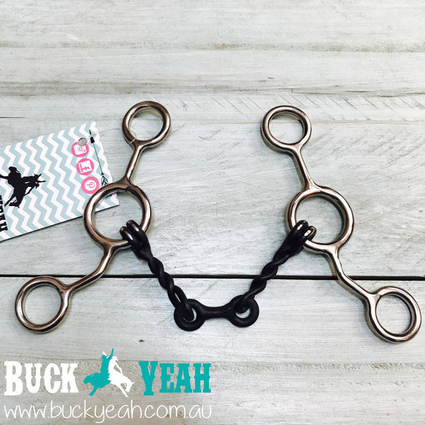 JR Cowhorse Snaffle Bit with Dog Bone Twisted Mouth
