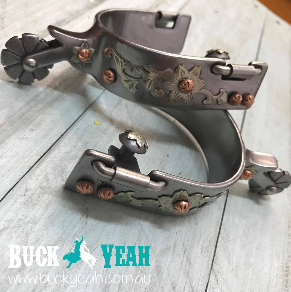 Ladies stainless steel spur with copper studs
