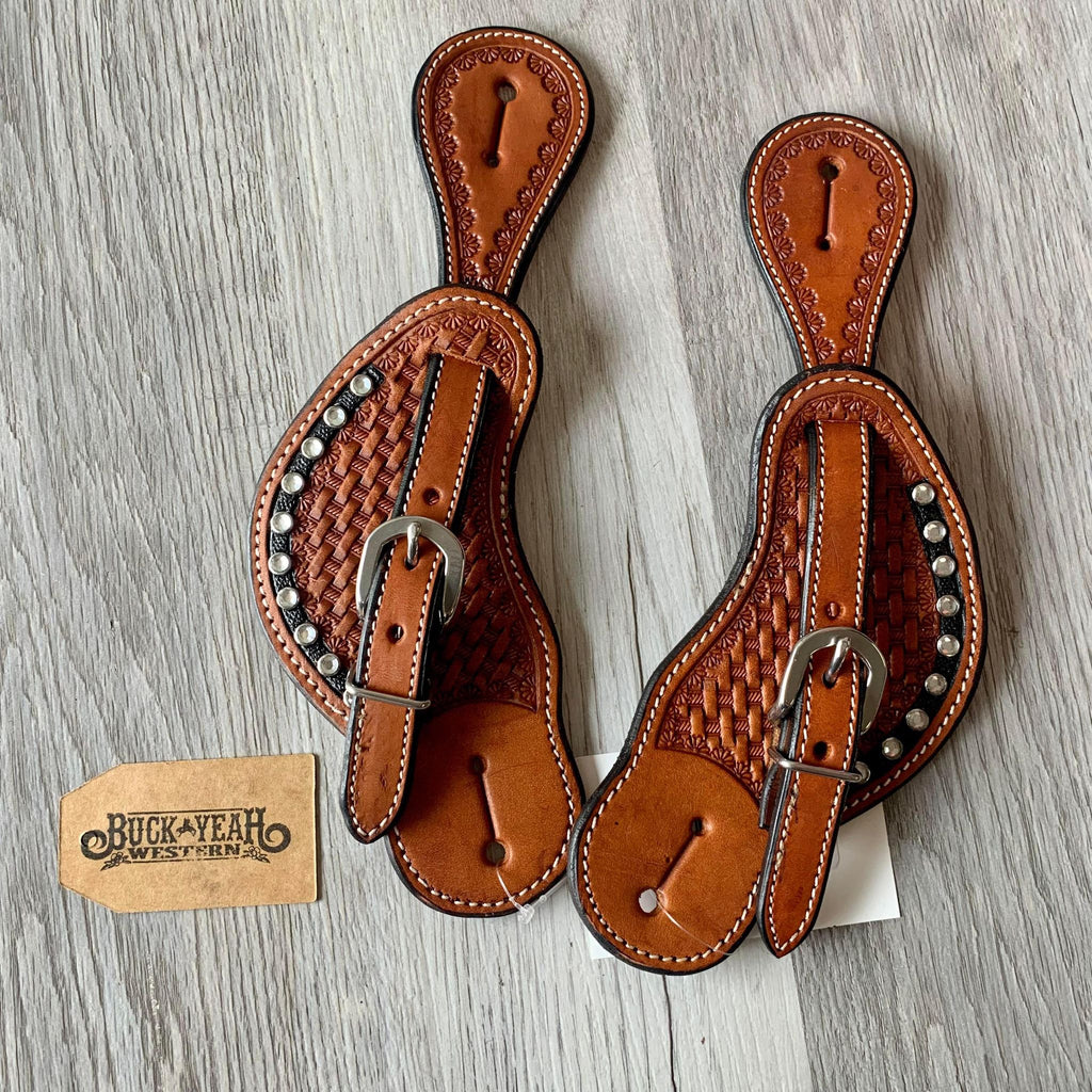 Ladies Ezy Ride Spur Strap Cowboy and Prisms Chestnut