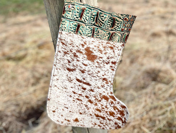 Christmas cowhide stockings