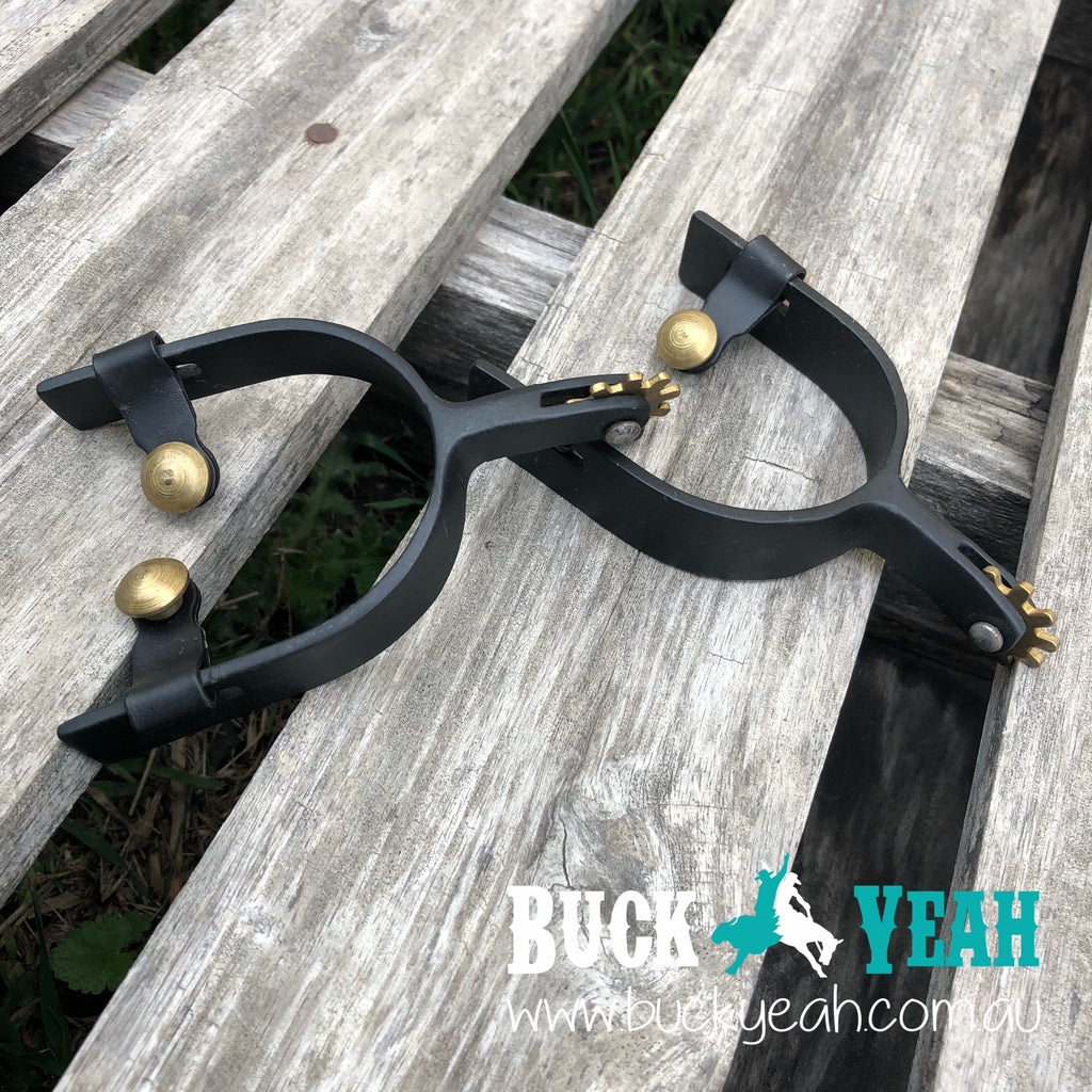 Youth Size Roper Style Black Steel Spur