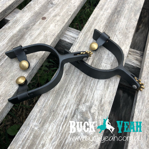 Youth Size Roper Style Black Steel Spur