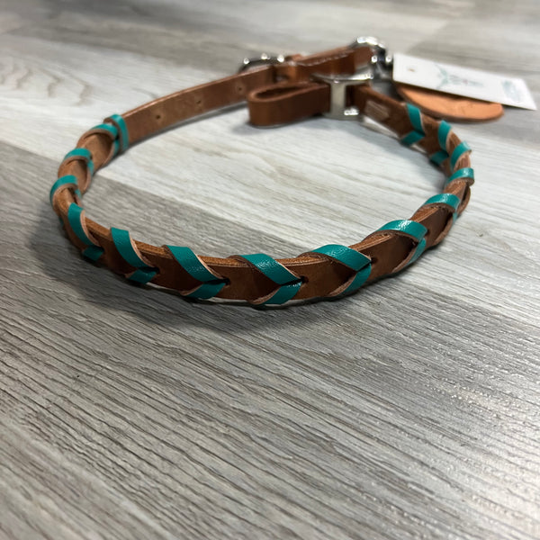 Argentina Cow Leather wither strap with Colour Braided leather