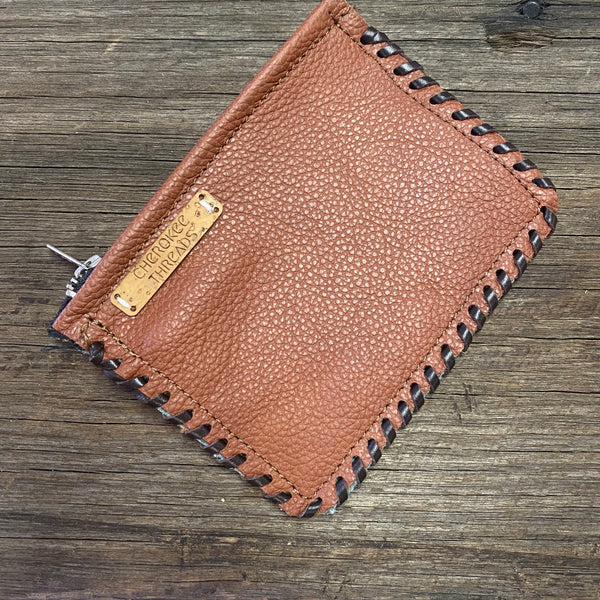 Alligator Embossed Leather Wallet with Brown Leather Inlay