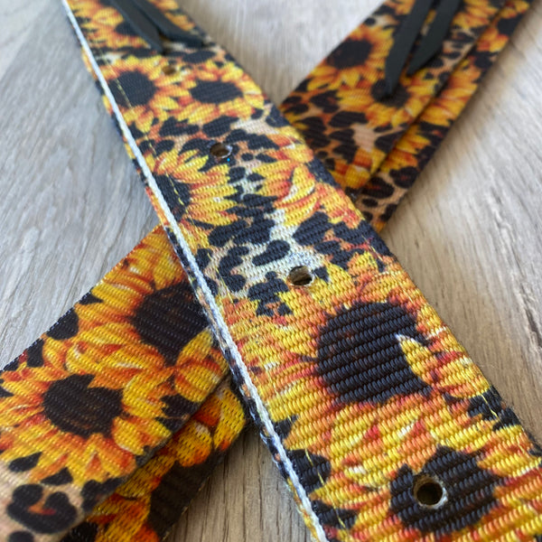 Sunflower & Cheetah Print Nylon Latigo Set